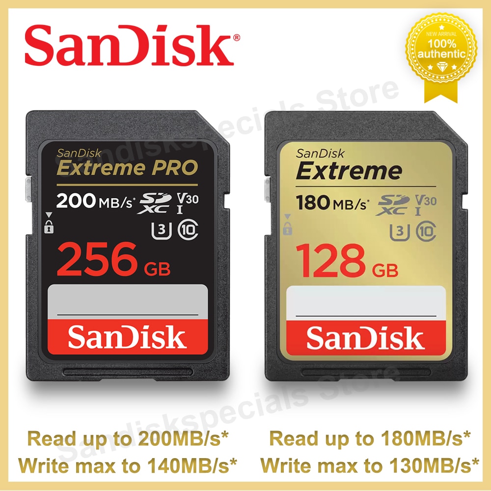 SanDisk ޸ ī Extreme PRO 256 ⰡƮ 128 ⰡƮ SD Class10 U3 V30 UHS-I 64G SDXC ÷ ī 4K UHD 1080p 3D ī޶